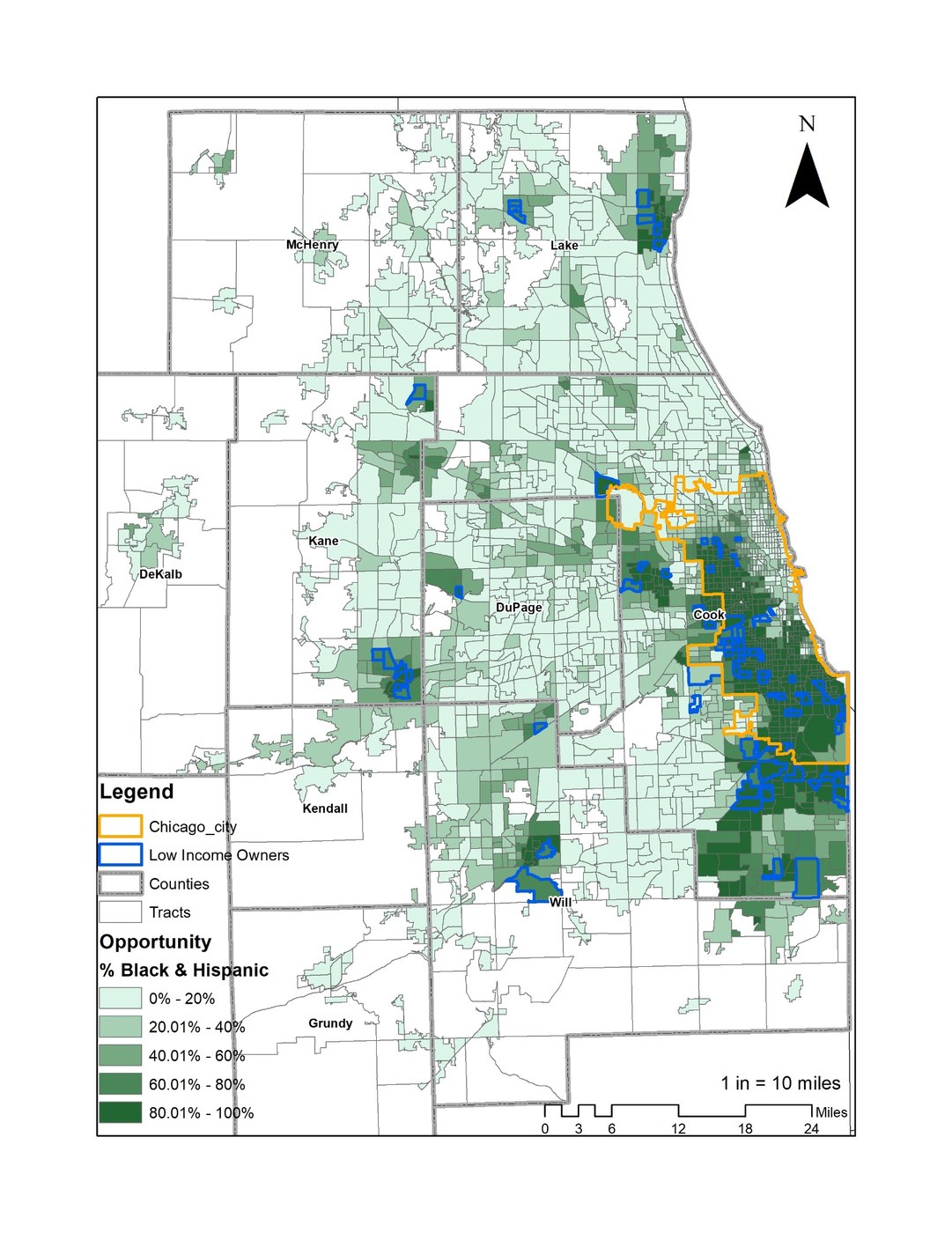 Racial segregation map