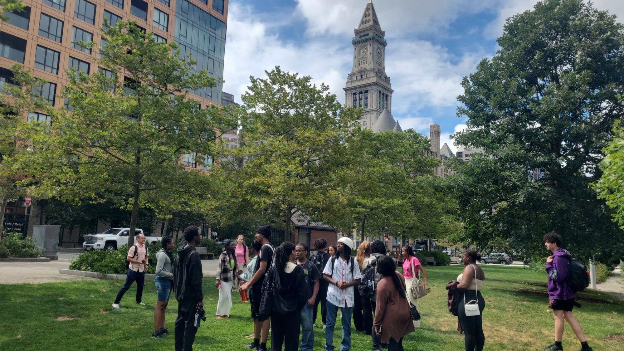 Students on a downtown Boston field tour