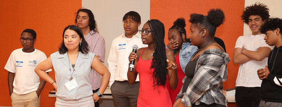 High school students participating in a planning pathway program
